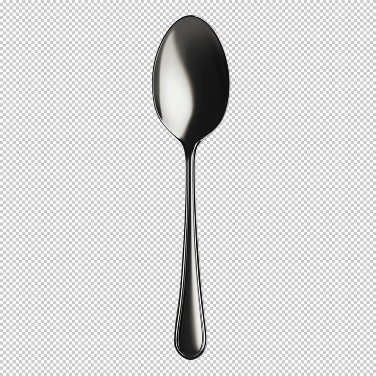 PSD silver spoon on a transparent background