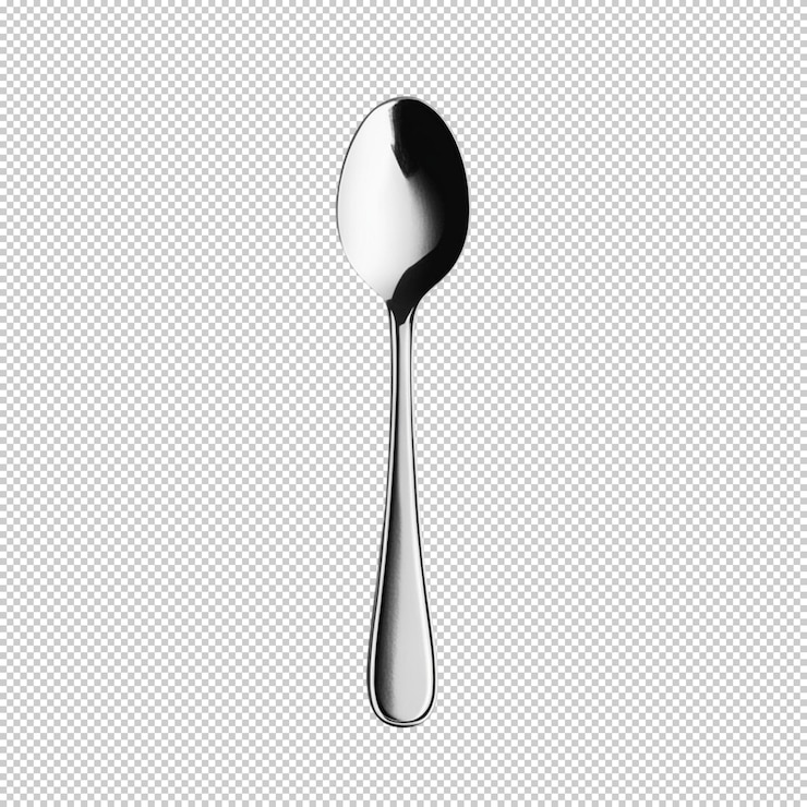 PSD silver spoon on a transparent background