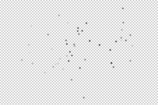 PSD Конфетти с серебряной звездой серебряные звезды сверкают украшением вырез psd файл