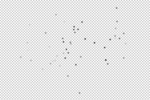 銀の星の紙吹雪 銀の星の輝きの装飾の切り抜き Psd ファイル