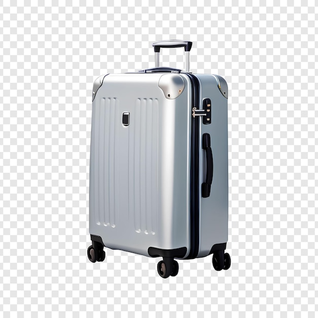 PSD a silver suitcase with wheels