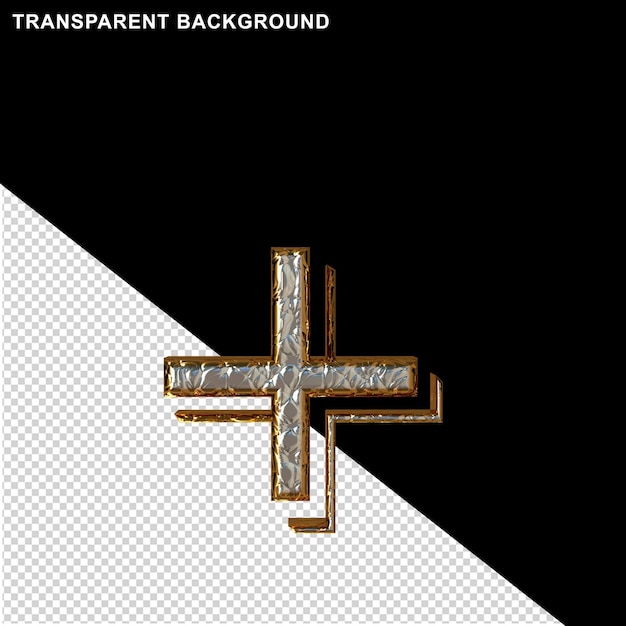 silver symbol in a gold frame