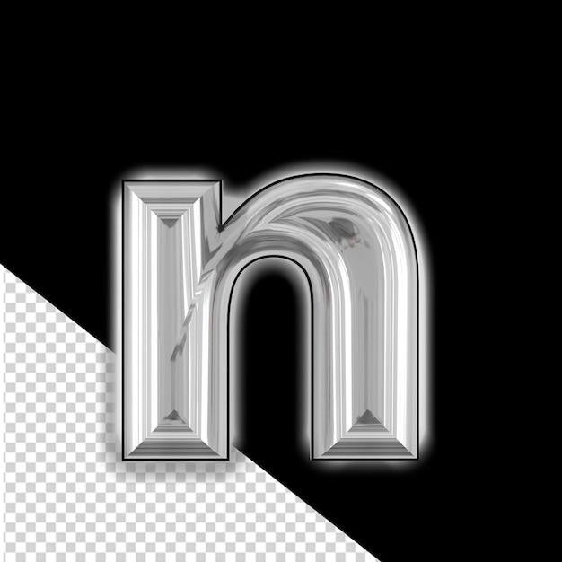 Simbolo d'argento con lettera luminosa n