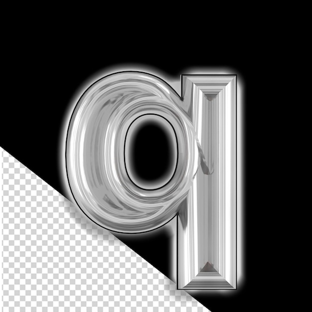 PSD silver symbol with glow letter q