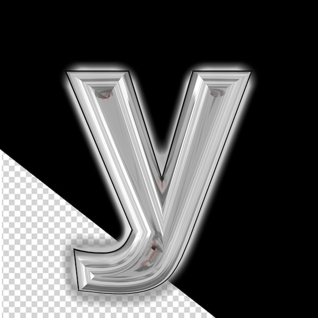 Premium PSD  Silver symbol with glow letter y