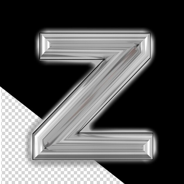 PSD silver symbol with glow letter z