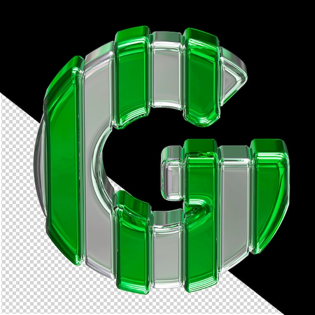 Silver symbol with green letter g