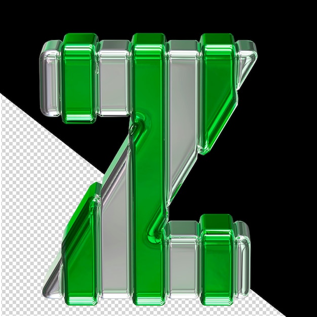 Silver symbol with green letter z