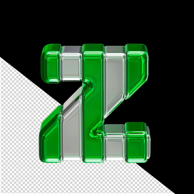 PSD silver symbol with green letter z