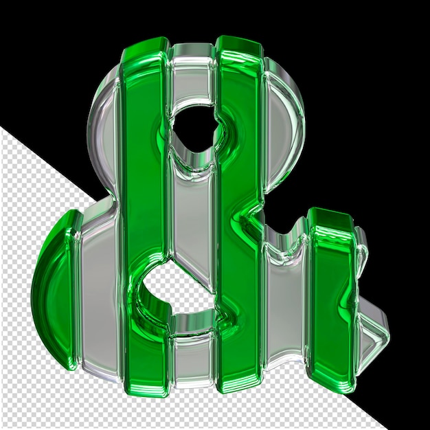 PSD silver symbol with green