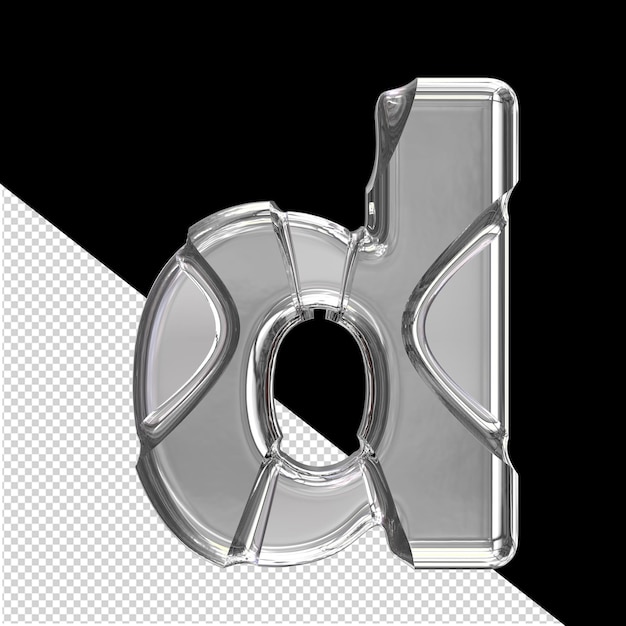 PSD silver symbol with inlays letter d