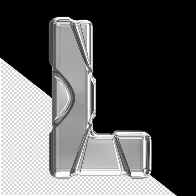PSD silver symbol with inlays letter l