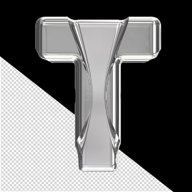 PSD silver symbol with inlays letter t