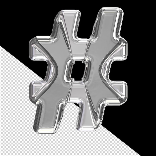 Silver symbol with inlays