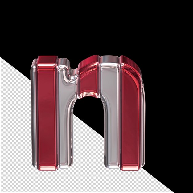 PSD silver symbol with red straps letter n