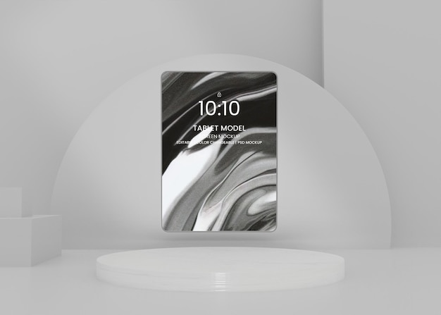 Silver tablet mockup