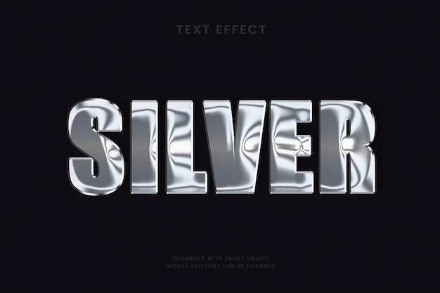 PSD silver text effect template