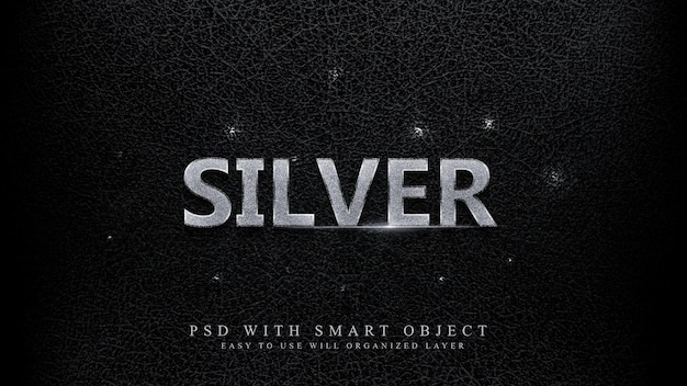 PSD silver text effect