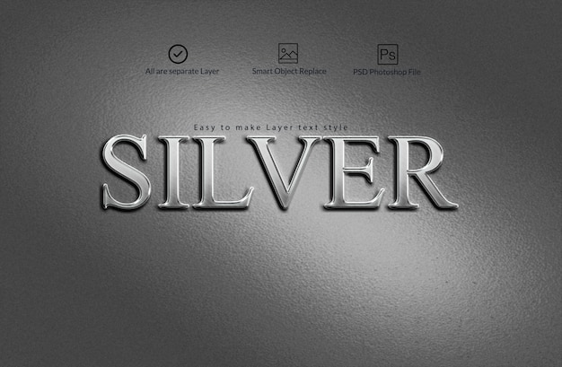 PSD silver text effect