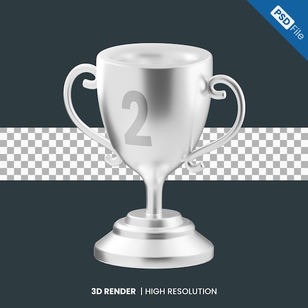 Серебряный трофей изометрическая 3d иллюстрация