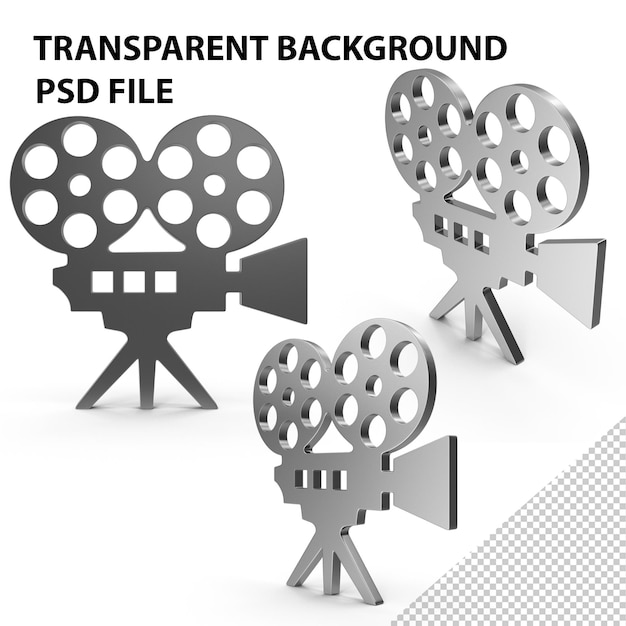 PSD silver video camera symbol png