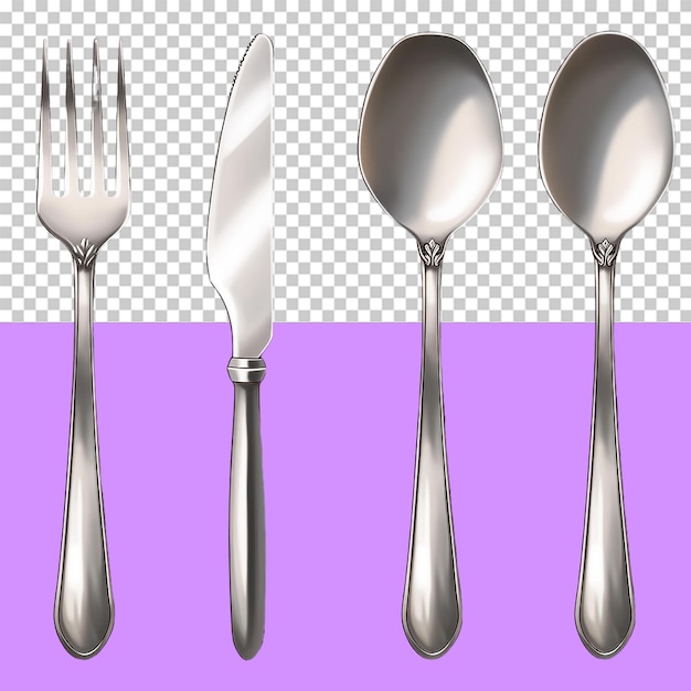 PSD a silverware set isolated object transparent background