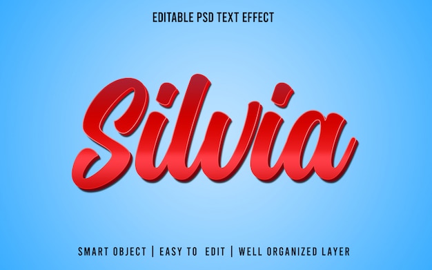 Стиль редактирования текстового эффекта silvia