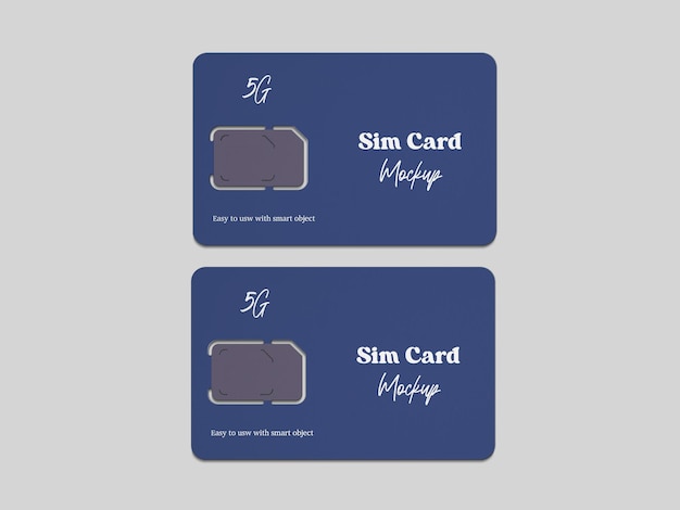 PSD sim card mockup plastic card mockup