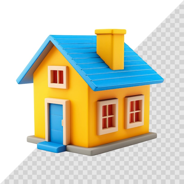 Простой 3d-домик, изолированный на белом маленький красочный игрушечный дом концепция недвижимости генеративный ии