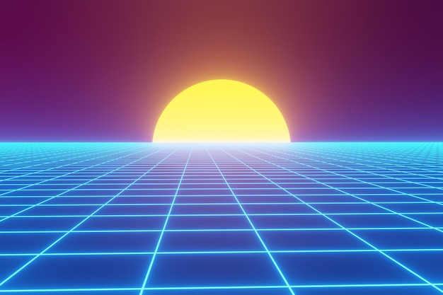 Simple 80 style retro futuristic background