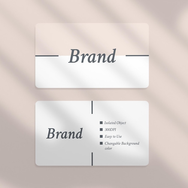 Simple aesthetic business card mockup template for showcasing card