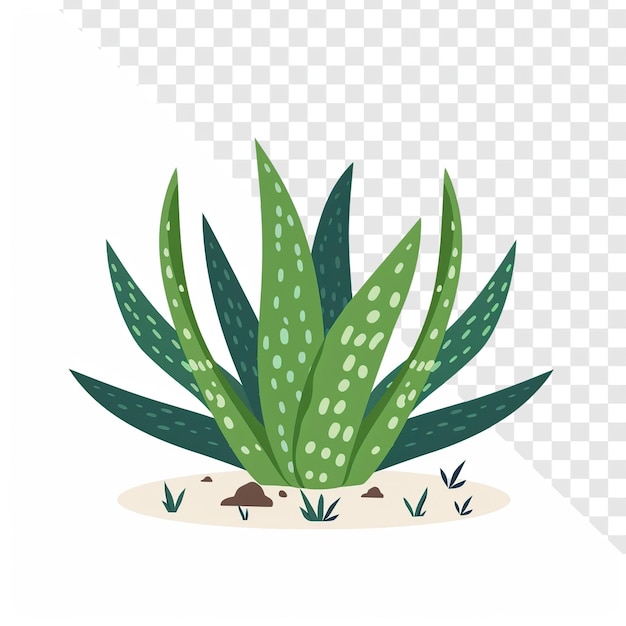 Semplica illustrazione di aloe vera su uno sfondo trasparente