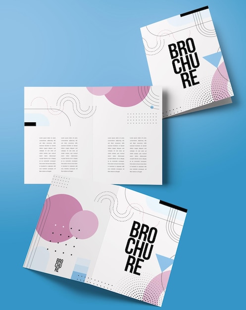 Simple bifold brochure mockup isolated