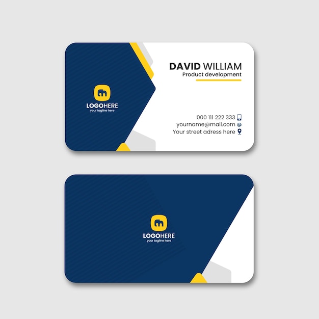 PSD simple blue business card template design