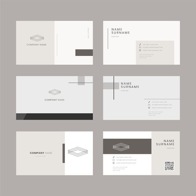 PSD simple business card mockup editable template set