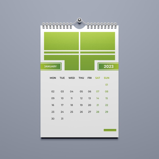 PSD calendario semplice mockup psd