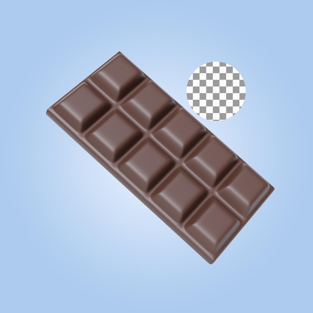 PSD illustrazione della rappresentazione 3d della barra di cioccolato semplice