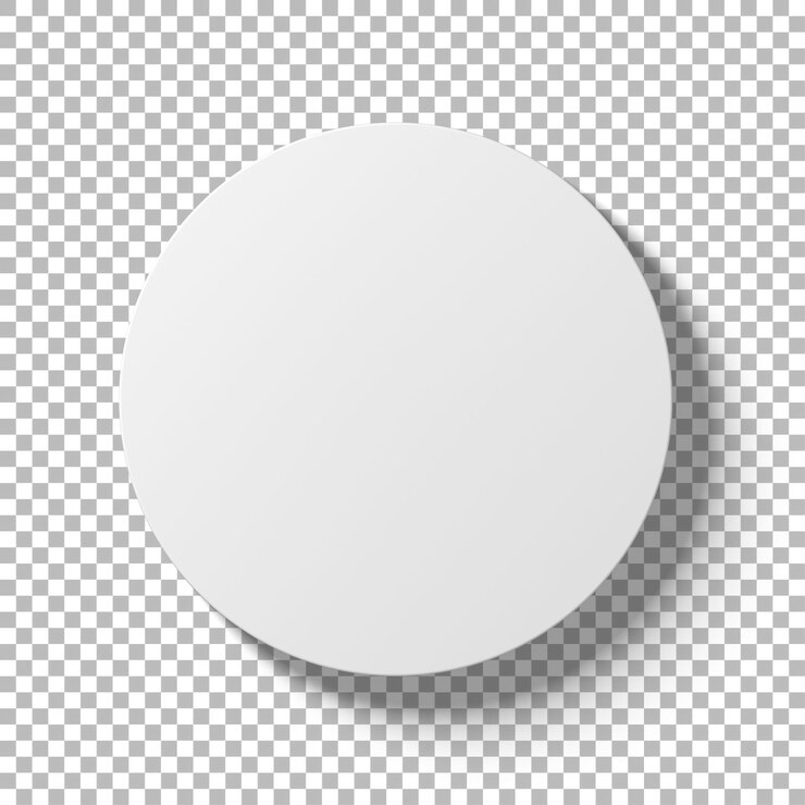 PSD a simple circular white surface with soft shadows suggesting a minimalistic design element