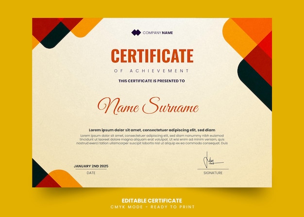 Simple and classic certificate template