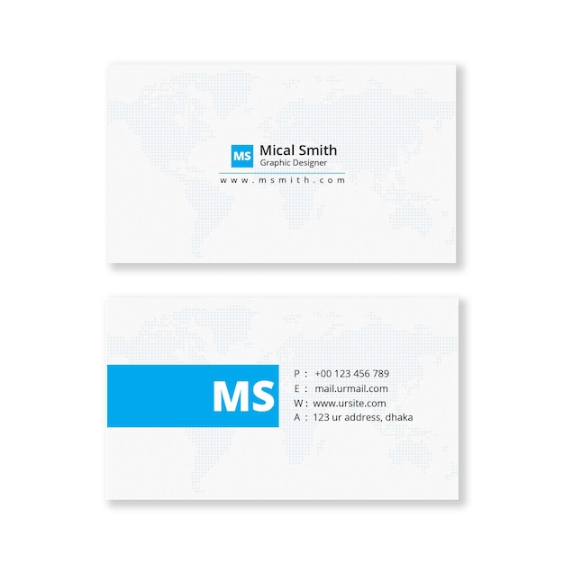 PSD simple and clean blue business card