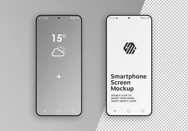 Schermi per smartphone semplici e puliti mockup