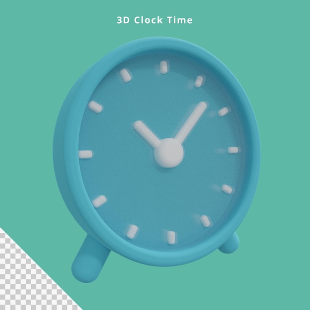 PSD simple clock 3d illustration