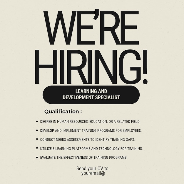 Simple Concept for We Are Hiring Job Vacancy Design Template