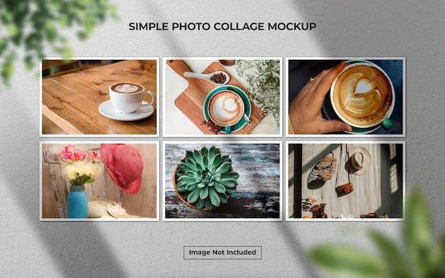 シンプルなクリエイティブ写真コラージュ デザイン モックアップ