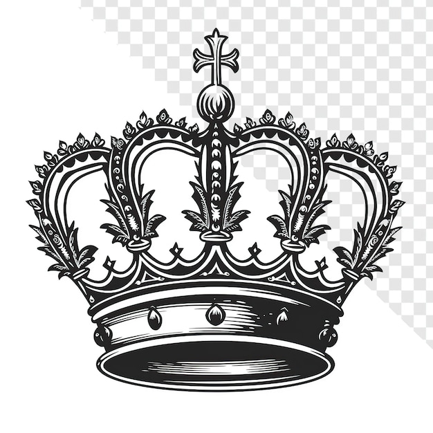 PSD simple crown illustration on transparent background vector