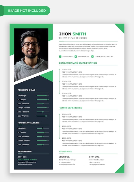 Simple curriculum vitae or business resume template