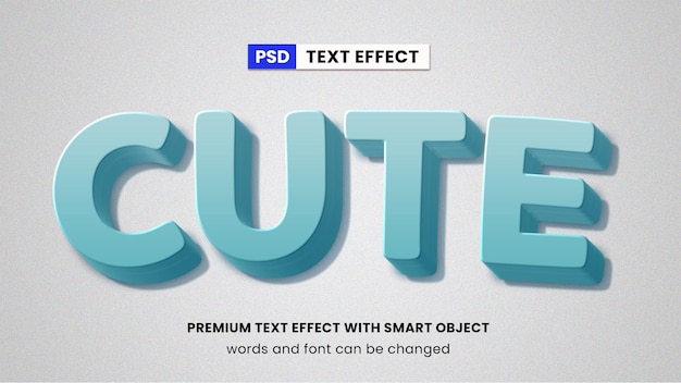 simple and cute blue text effect