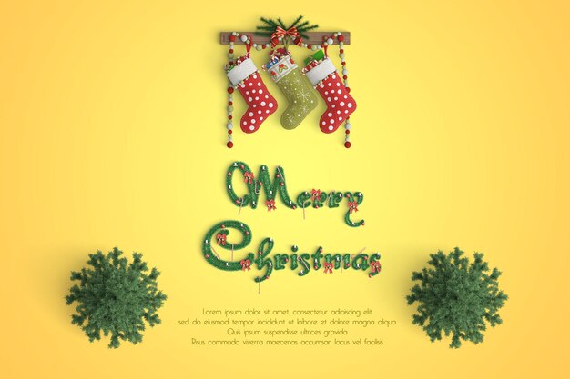 PSD simple decoration at christmas and background