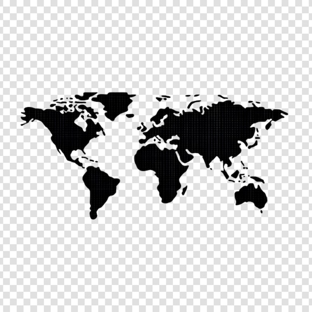 simple dotted world map graphic for global design on a transparent background