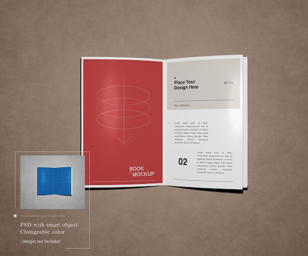 PSD mockup di libro semplice ed elegante